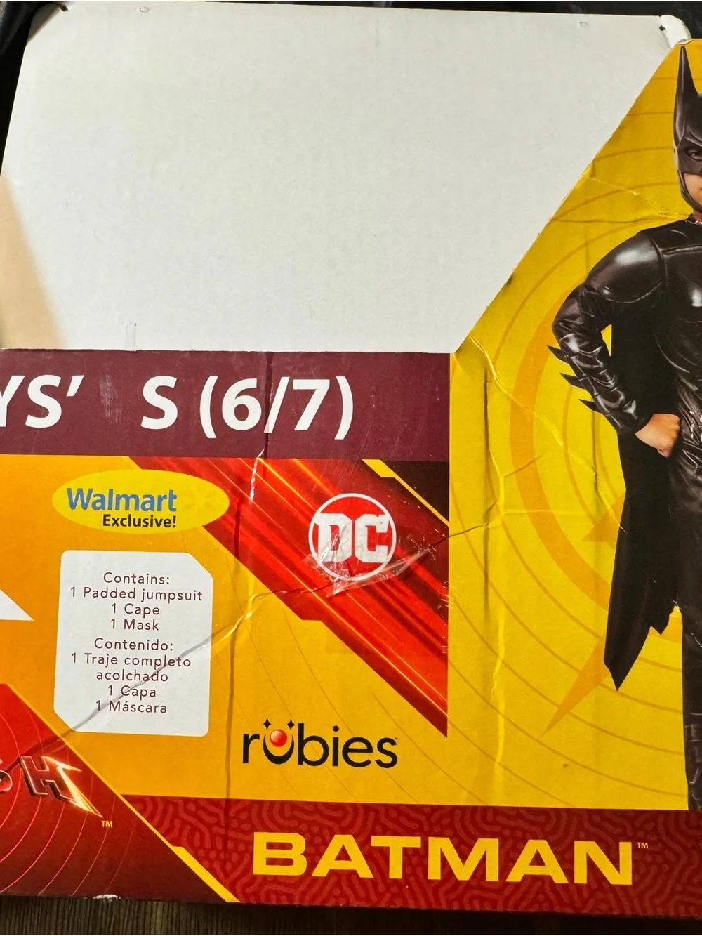 NWT Rubie’s DC Batman Muscle Chest Costume Size S 6/7 Complete 3 piece set